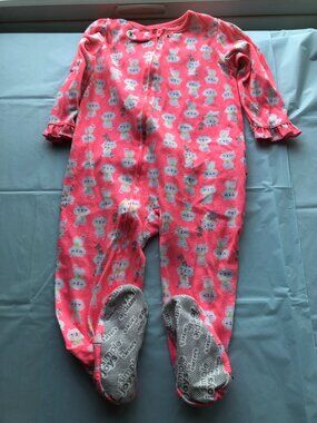 Carter's 24-months Footie Pajamas; Pink w/cats; Like new condition; Comfy